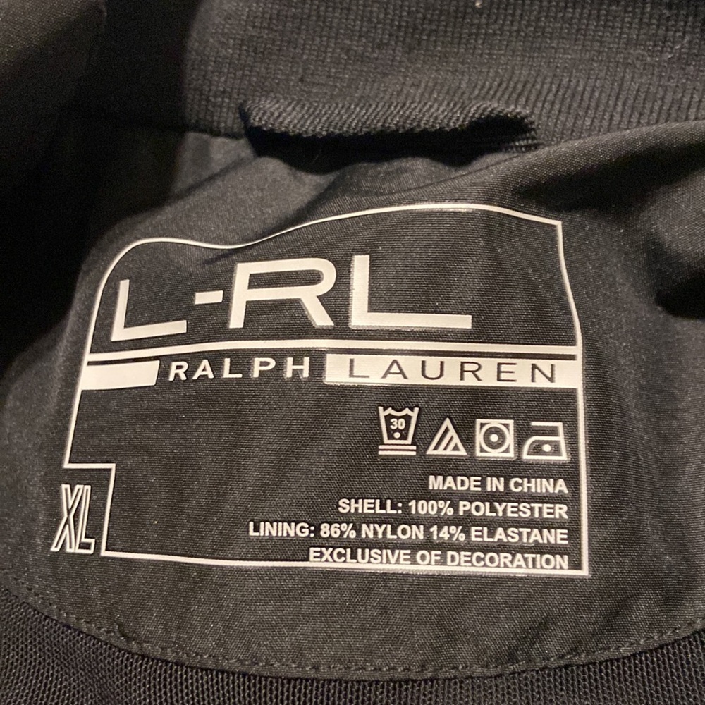 Lauren Ralph Lauren Black Utility Vest Gold Zip Logo Minimal Chic XL Lightweight - Picture 12 of 15